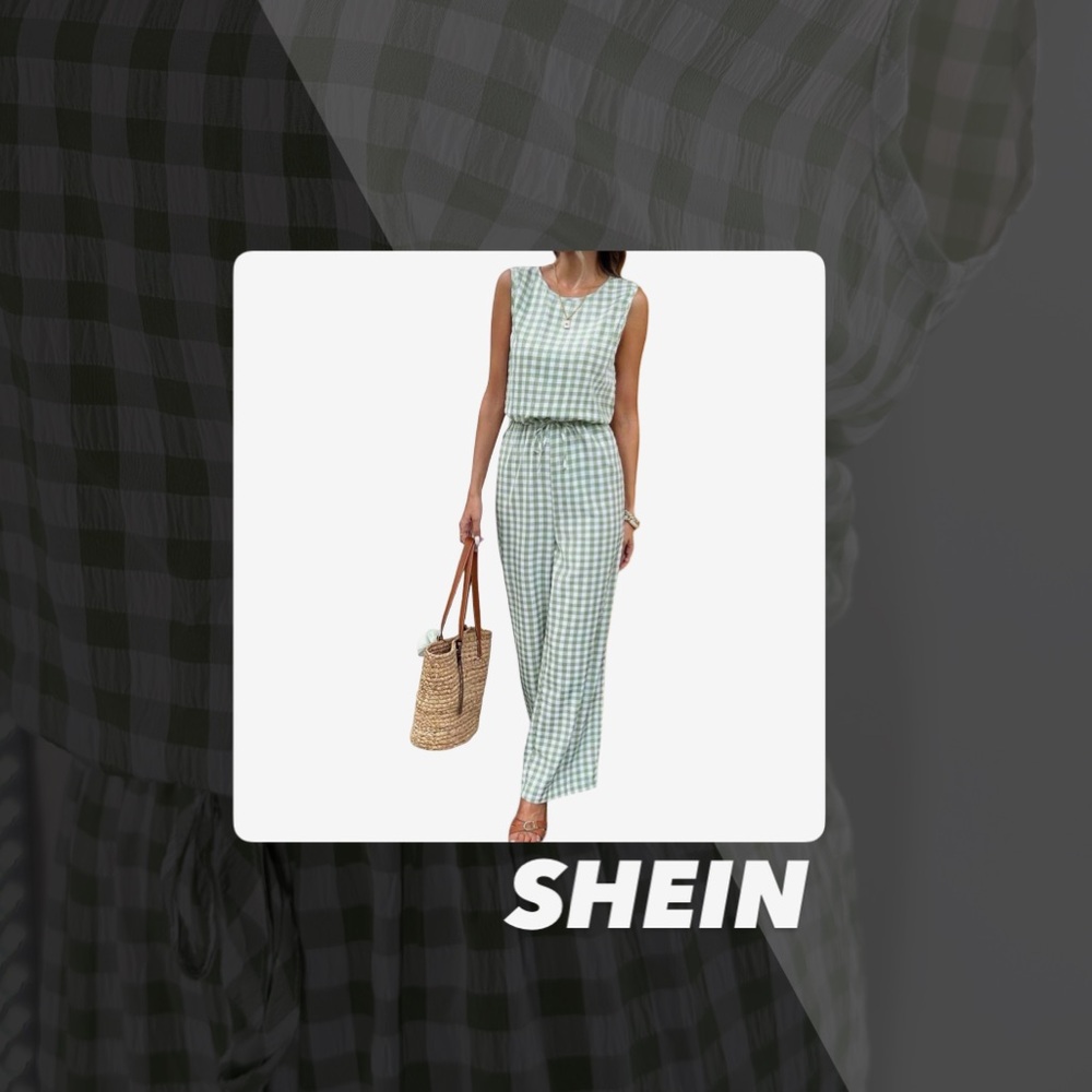 NWOT SHEIN Gingham Jumpsuit